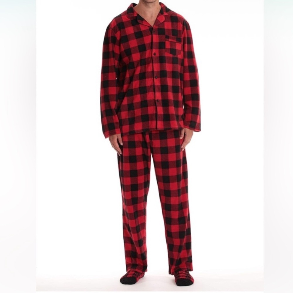 Men’s Red and Black Buffalo Plaid Pajama Pant Set